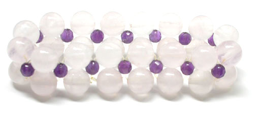 Rose Quartz and Amethyst Bead Bracelet