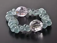 Genuine Aquamarine AAA faceted briolette with Kunzite bracelet