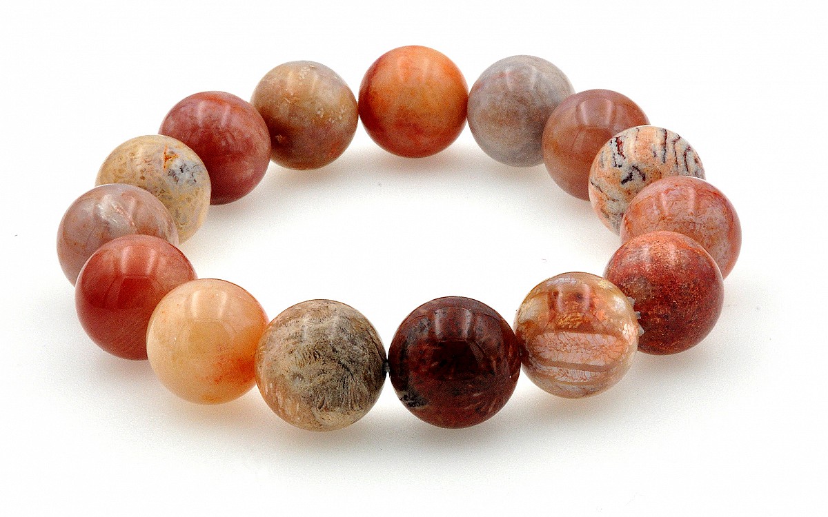 Fossilized Coral Jade Bracelet