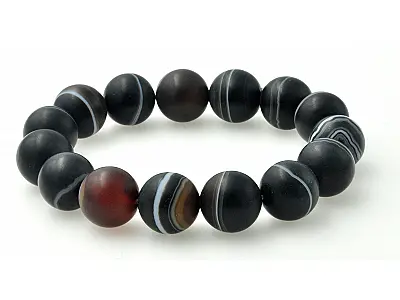 Sardonyx 14mm Bead Bracelet