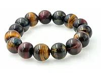 Red Blue Golden Tiger Eye 14mm Beads Bracelet