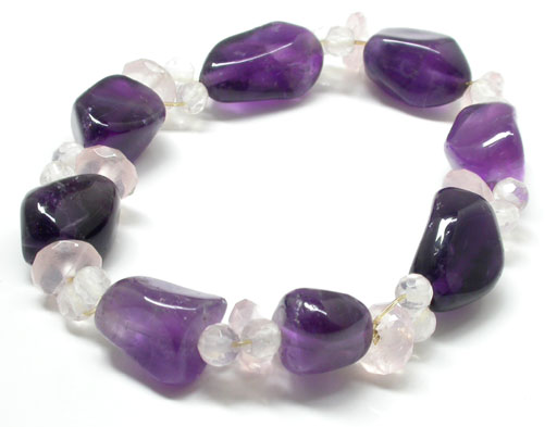 Amethyst and Rose Quartz Bracelet