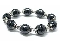 Classic Silver Black Tourmaline Bracelet