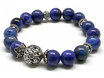 Lapis with Silver Bracelet