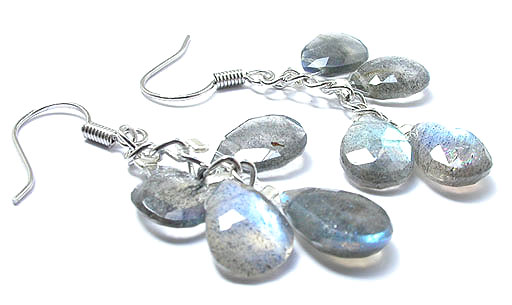 Labradorite Faceted Teardrop Earrings