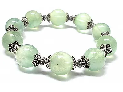 Classic Silver Prehnite Bracelet