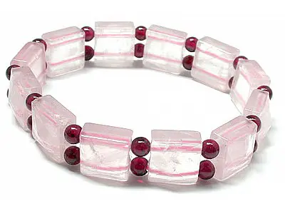 Rose Quartz with Garnet Bracelet