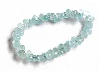 Genuine Aquamarine AAA grade gemstone faceted teardrop Bracelet